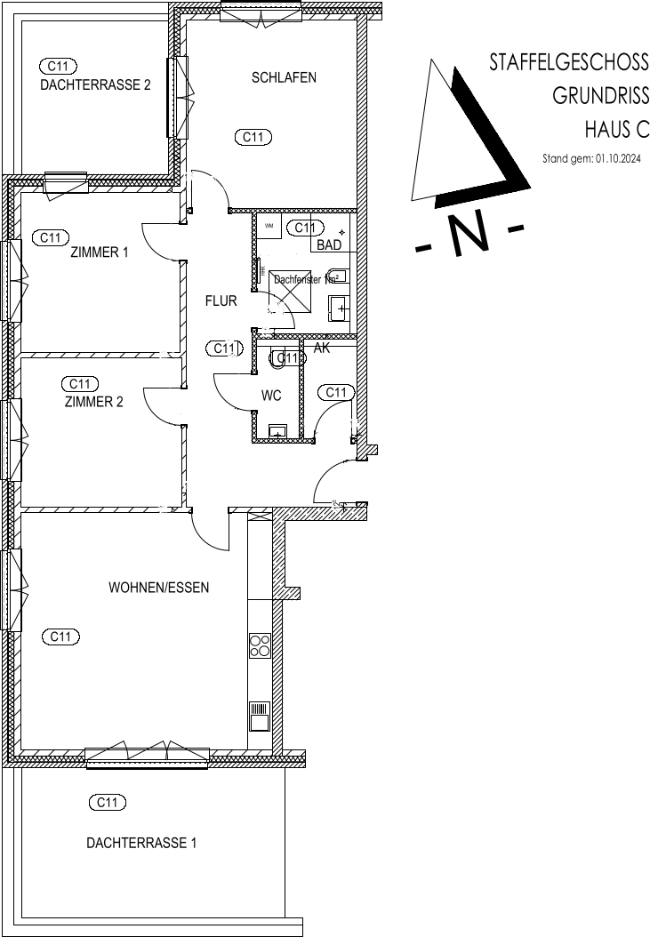 Grundriss Wohnung C11 ohne Maße