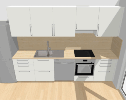 Visualisierung der geplanten Einbauküche Visualisierung der geplanten Einbauküche